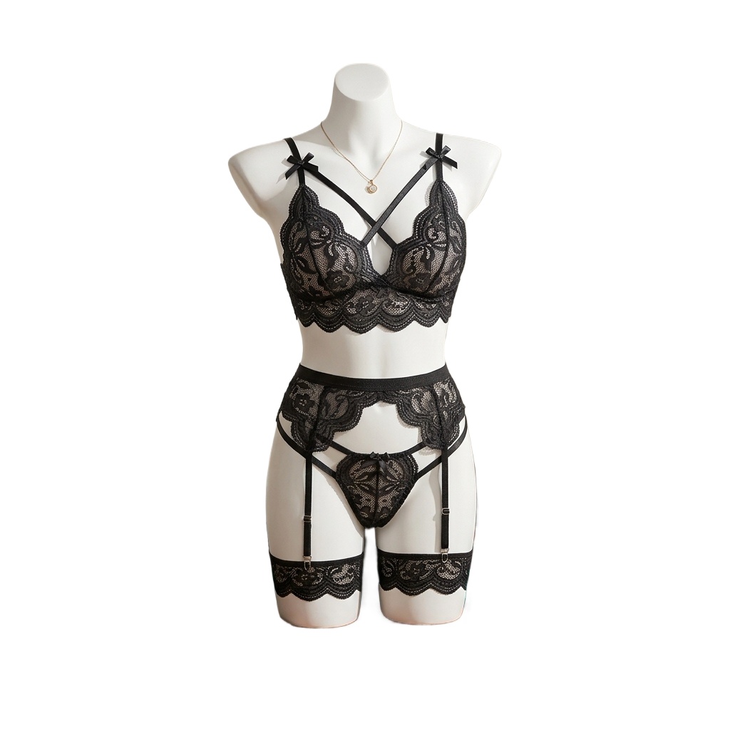 Women's Floral Lace Lingerie S - Garter Belt Set ulasan dan harga